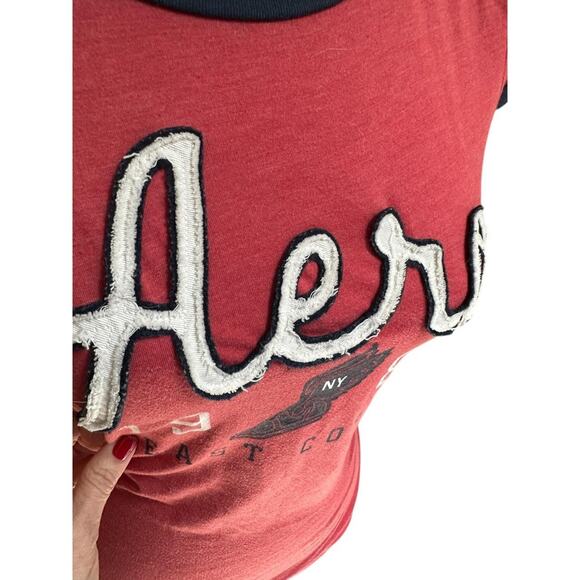 AEROPOSTALE Y2K Vintage Ringer T-Shirt Aero 1987 East Coast Graphic M - Picture 3 of 5